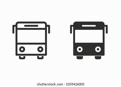 Bus vector icon. Black illustration isolated for graphic and web design.