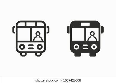 Bus vector icon. Black illustration isolated for graphic and web design.