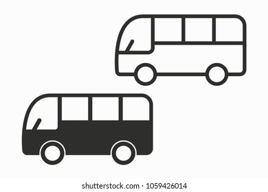 Bus vector icon. Black illustration isolated for graphic and web design.