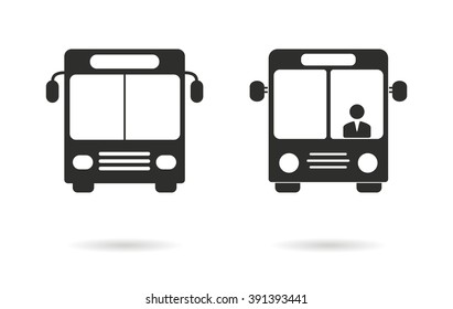 Bus   vector icon. Black  illustration isolated on white  background for graphic and web design.