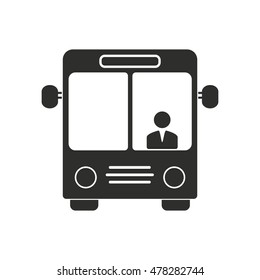 Bus vector icon. Black illustration isolated on white background for graphic and web design.