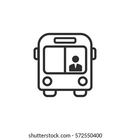 Bus vector icon. Black illustration isolated on white background for graphic and web design.