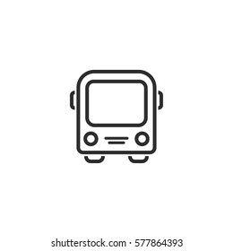 Bus vector icon. Black illustration isolated on white background for graphic and web design.