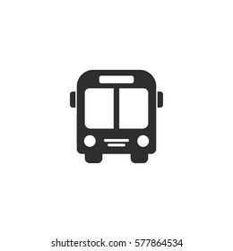 Bus vector icon. Black illustration isolated on white background for graphic and web design.