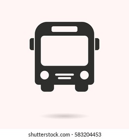 Bus vector icon. Black illustration isolated on white background for graphic and web design.