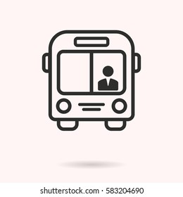Bus vector icon. Black illustration isolated on white background for graphic and web design.
