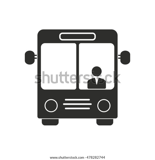 Bus vector icon. Black\
illustration isolated on white background for graphic and web\
design.