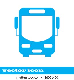 Bus vector icon. blue icon