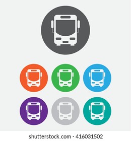 Bus vector icon. color cicle icon