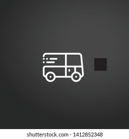 Bus vector icon. Bus concept stroke symbol design. Thin graphic elements vector illustration, outline pattern for your web site design, logo, UI. EPS 10.