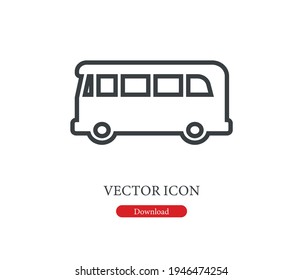 Bus vector icon. Editable stroke. Symbol in Line Art Style for Design, Presentation, Website or Apps Elements. Pixel vector graphics - Vector