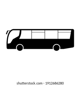 Bus vector icon. Vector bus icon in flat style. City transport icon. Public transport icon. Vector illustration.