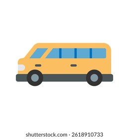 Bus vector icon in flat style, simple and minimalist transport vehicle icon