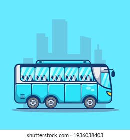 bus vector icon illustration air transportation icon concept isolated vector flat cartoon style