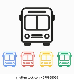 Bus  vector icon. Illustration isolated on white  background for graphic and web design.