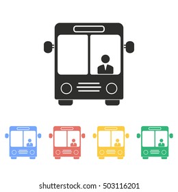 Bus vector icon. Illustration isolated on white background for graphic and web design.