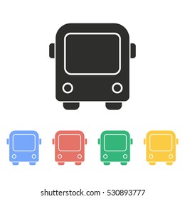 Bus vector icon. Illustration isolated on white background for graphic and web design.