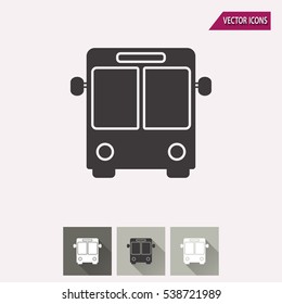 Bus vector icon. Illustration isolated for graphic and web design.