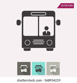 Bus vector icon. Illustration isolated for graphic and web design.