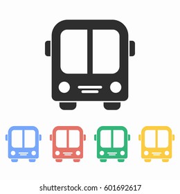 Bus vector icon. Illustration isolated for graphic and web design.