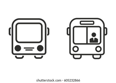 Bus vector icon. Illustration isolated for graphic and web design.