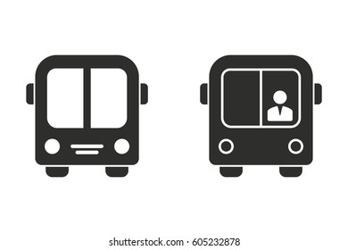 Bus vector icon. Illustration isolated for graphic and web design.