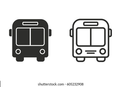 Bus vector icon. Illustration isolated for graphic and web design.