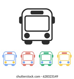 Bus vector icon. Illustration isolated on white background for graphic and web design.