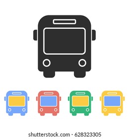 Bus vector icon. Illustration isolated on white background for graphic and web design.
