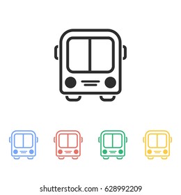Bus vector icon. Illustration isolated on white background for graphic and web design.