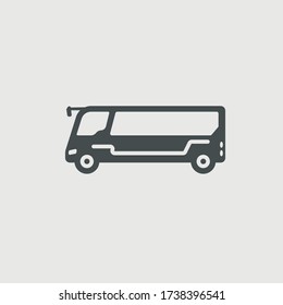 Signo de ilustración de icono del vector del bus