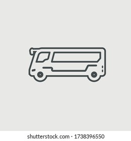 Signo de ilustración de icono del vector del bus