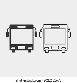 signo de ilustración de icono de vector de bus