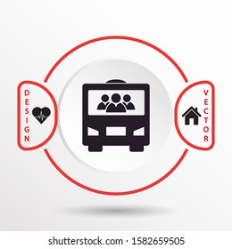 Bus vector icon , lorem ipsum Flat design