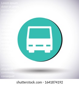 Bus  vector icon , lorem ipsum Flat design