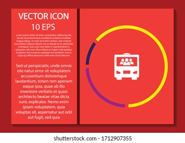 Bus vector icon , lorem ipsum Flat design