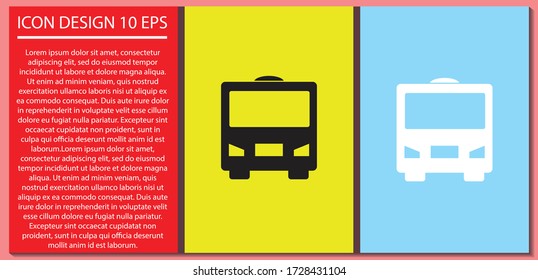 Bus vector icon , lorem ipsum Flat design