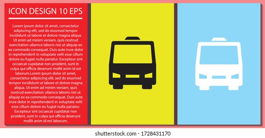 Icono del vector del bus, lorem ipsum Diseño plano