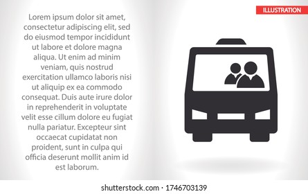 Bus vector icon , lorem ipsum Flat design