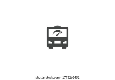 Bus vector icon , lorem ipsum Flat design