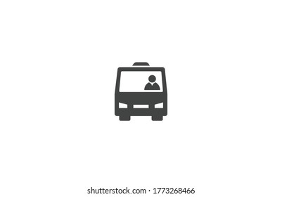 Bus vector icon , lorem ipsum Flat design