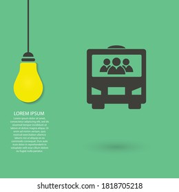 Bus vector icon , lorem ipsum Flat design