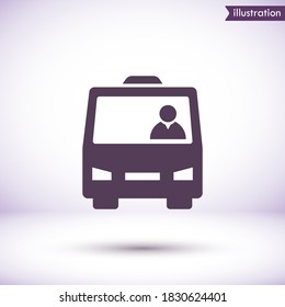 Bus vector icon , lorem ipsum Flat design