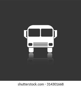 bus vector icon with mirror reflection