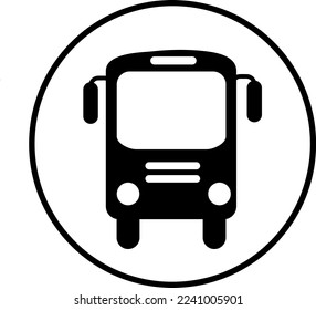 Icono de vector de bus en eps 8 con fondo blanco