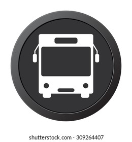 Bus - vector icon, on a grey button