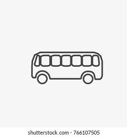 Bus vector icon on grey background
