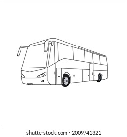 Icono vector de bus . delinear un bus, ilustración vectorial