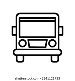 Bus Vector icon, Outline style, isolated on white Background.