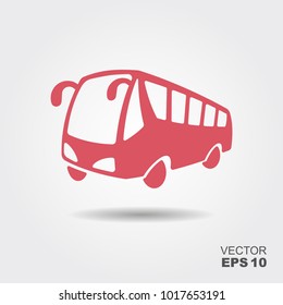 Bus vector icon. Public transport symbol. Flat illustration